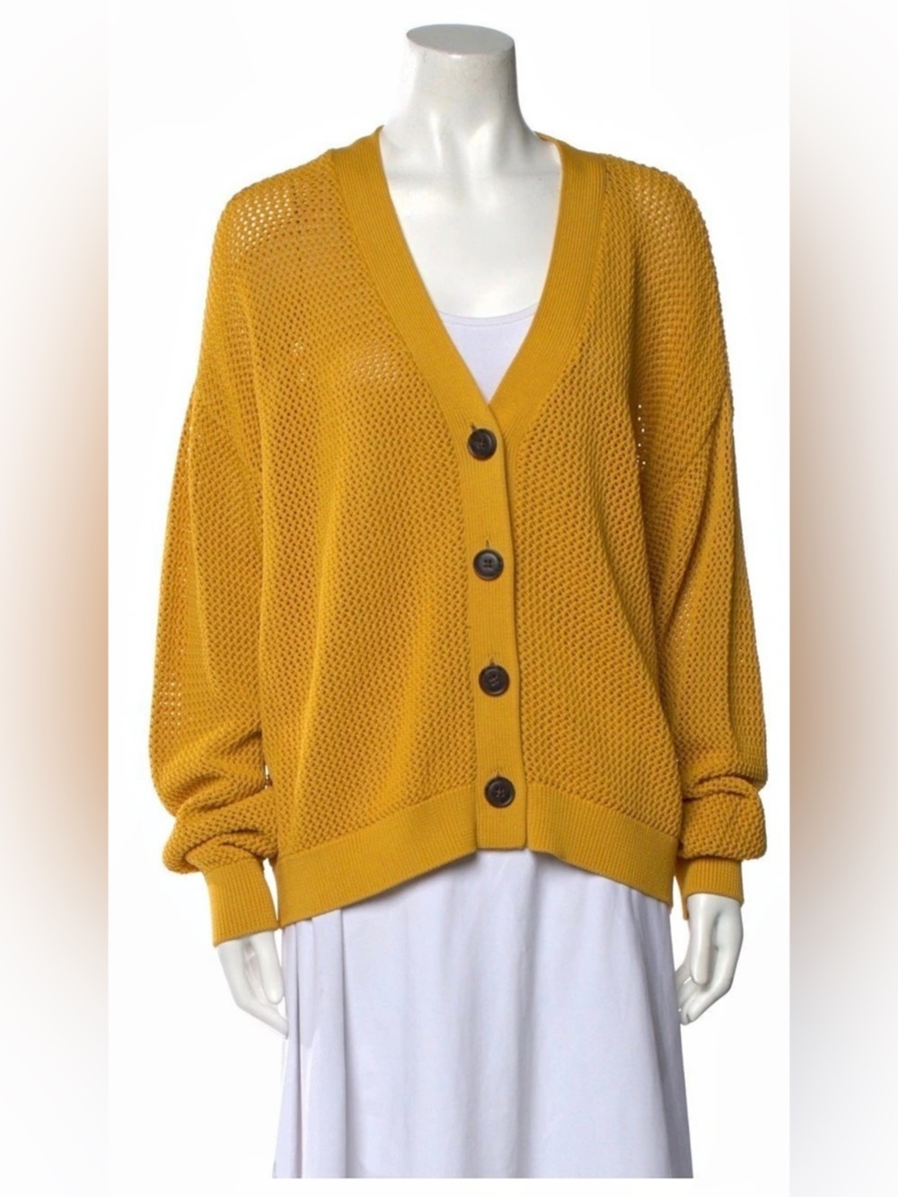 Jason Wu Cardigan Yellow Button-Front